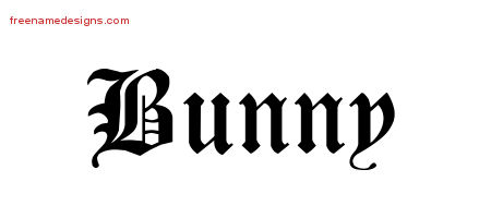Blackletter Name Tattoo Designs Bunny Graphic Download