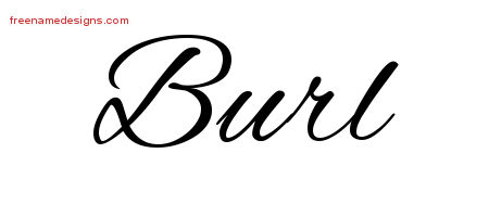 Cursive Name Tattoo Designs Burl Free Graphic
