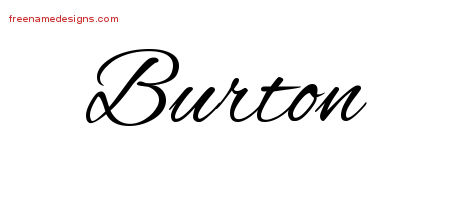Cursive Name Tattoo Designs Burton Free Graphic