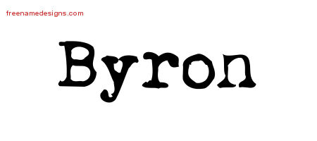 Vintage Writer Name Tattoo Designs Byron Free
