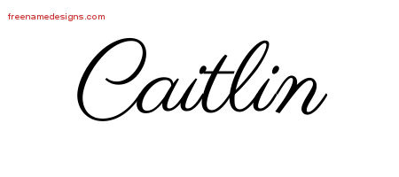 Classic Name Tattoo Designs Caitlin Graphic Download