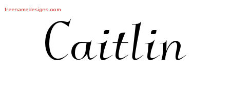 Elegant Name Tattoo Designs Caitlin Free Graphic