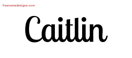 Handwritten Name Tattoo Designs Caitlin Free Download