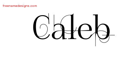 Decorated Name Tattoo Designs Caleb Free Lettering