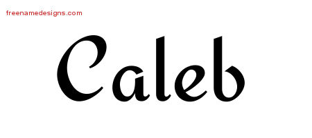 Calligraphic Stylish Name Tattoo Designs Caleb Free Graphic