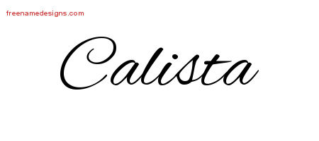 Cursive Name Tattoo Designs Calista Download Free