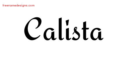 Calligraphic Stylish Name Tattoo Designs Calista Download Free
