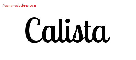Handwritten Name Tattoo Designs Calista Free Download