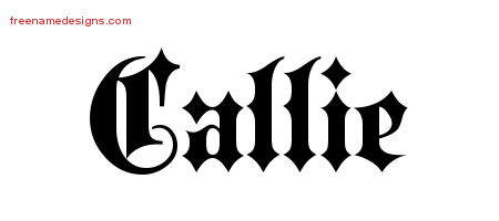 Old English Name Tattoo Designs Callie Free