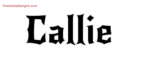 Gothic Name Tattoo Designs Callie Free Graphic