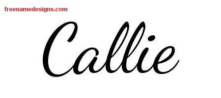 Lively Script Name Tattoo Designs Callie Free Printout
