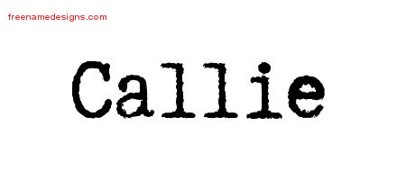 Typewriter Name Tattoo Designs Callie Free Download