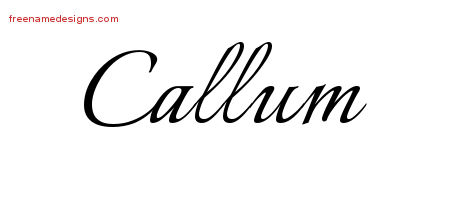 Calligraphic Name Tattoo Designs Callum Free Graphic