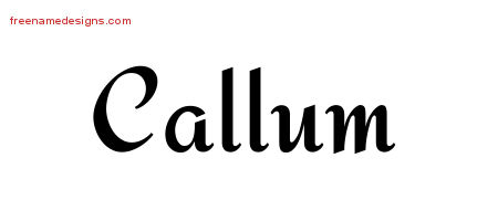 Calligraphic Stylish Name Tattoo Designs Callum Free Graphic