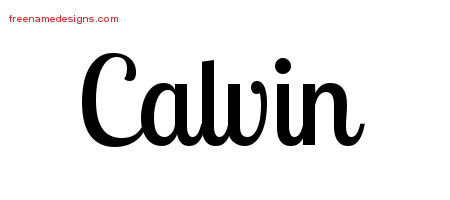Handwritten Name Tattoo Designs Calvin Free Printout