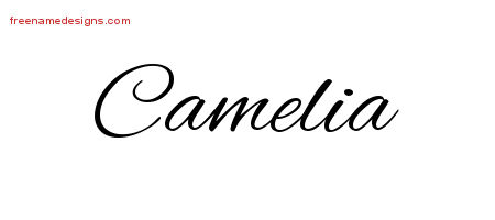 Cursive Name Tattoo Designs Camelia Download Free