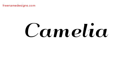 Art Deco Name Tattoo Designs Camelia Printable