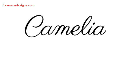 Classic Name Tattoo Designs Camelia Graphic Download