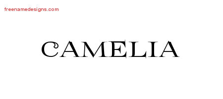 Flourishes Name Tattoo Designs Camelia Printable