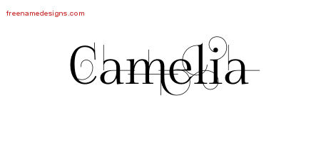Decorated Name Tattoo Designs Camelia Free