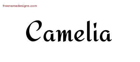 Calligraphic Stylish Name Tattoo Designs Camelia Download Free