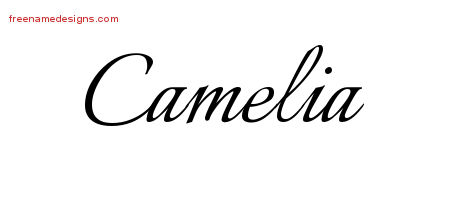 Calligraphic Name Tattoo Designs Camelia Download Free
