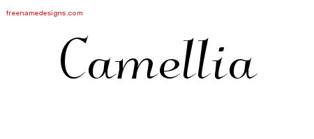 Elegant Name Tattoo Designs Camellia Free Graphic