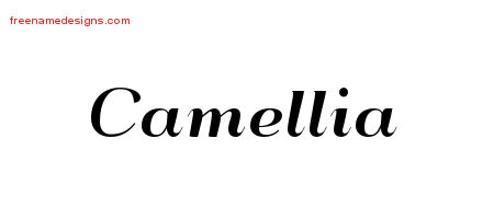 Art Deco Name Tattoo Designs Camellia Printable