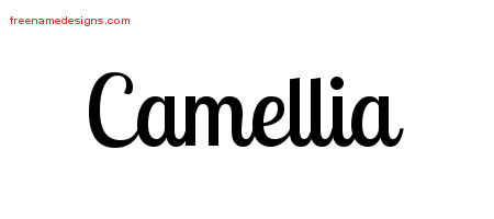 Handwritten Name Tattoo Designs Camellia Free Download