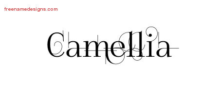 Decorated Name Tattoo Designs Camellia Free