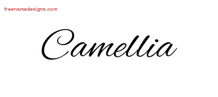 Cursive Name Tattoo Designs Camellia Download Free