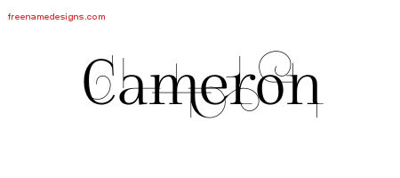 Decorated Name Tattoo Designs Cameron Free Lettering