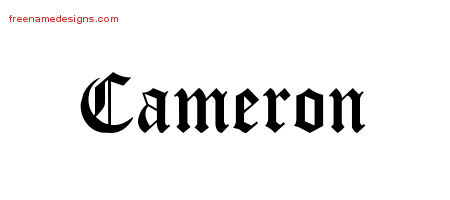 Blackletter Name Tattoo Designs Cameron Graphic Download
