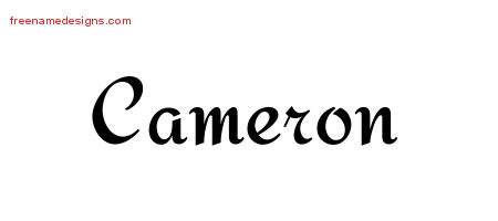 Calligraphic Stylish Name Tattoo Designs Cameron Free Graphic