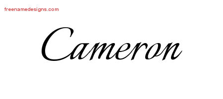 Calligraphic Name Tattoo Designs Cameron Free Graphic