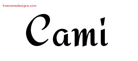 Calligraphic Stylish Name Tattoo Designs Cami Download Free