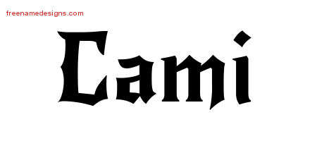 Gothic Name Tattoo Designs Cami Free Graphic