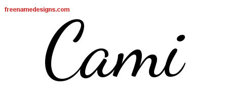 Lively Script Name Tattoo Designs Cami Free Printout
