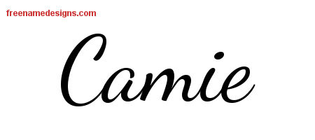 Lively Script Name Tattoo Designs Camie Free Printout