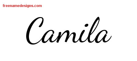 Lively Script Name Tattoo Designs Camila Free Printout