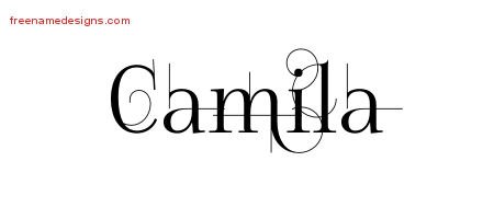 Decorated Name Tattoo Designs Camila Free