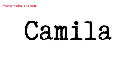 Typewriter Name Tattoo Designs Camila Free Download