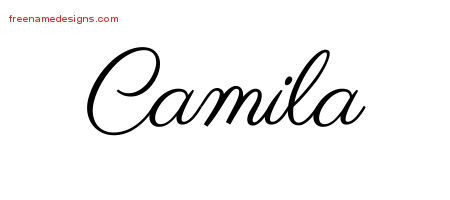 Classic Name Tattoo Designs Camila Graphic Download