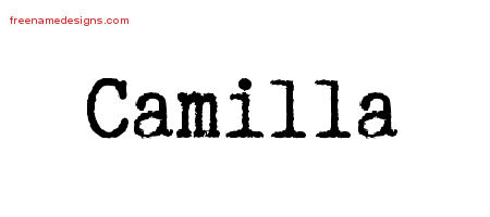 Typewriter Name Tattoo Designs Camilla Free Download