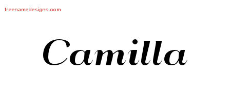 Art Deco Name Tattoo Designs Camilla Printable