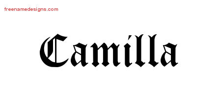 Blackletter Name Tattoo Designs Camilla Graphic Download