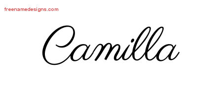 Classic Name Tattoo Designs Camilla Graphic Download
