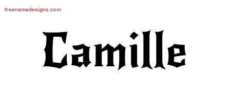 Gothic Name Tattoo Designs Camille Free Graphic