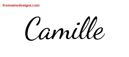 Lively Script Name Tattoo Designs Camille Free Printout