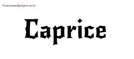 Gothic Name Tattoo Designs Caprice Free Graphic